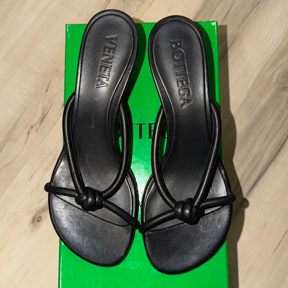 Bottega Veneta kitten heel black sandals